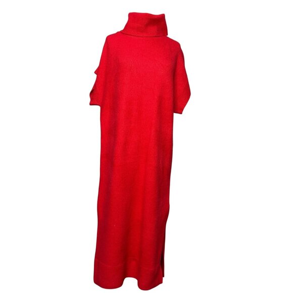 Worthington Long Sweater Dress Solid Red New Size Large - Picture 1 of 8